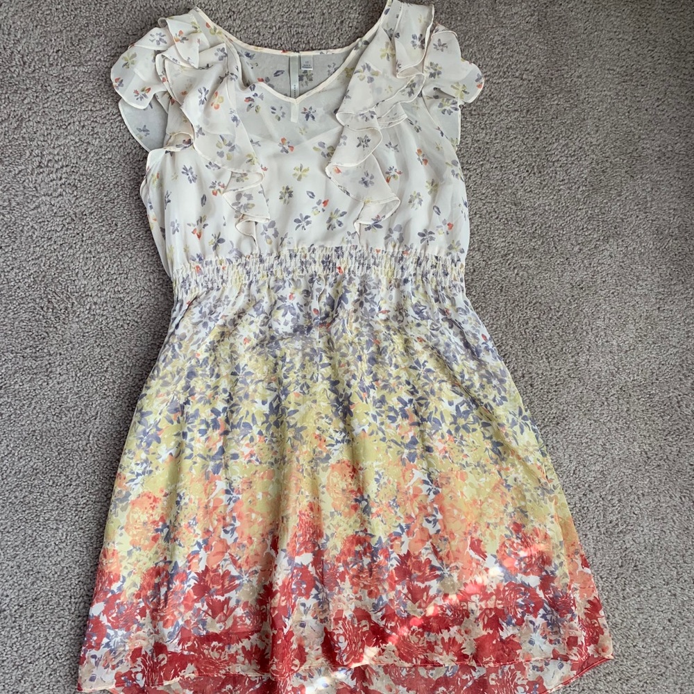 Ruffle Sleeve Floral Dress